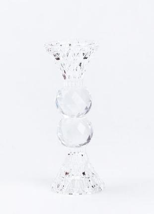 Підсвічник скляний 16 см на одну свічку1 фото