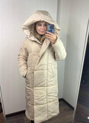 Женская зимняя куртка плащевка канада на змейке+кнопки с капюшоном7 фото