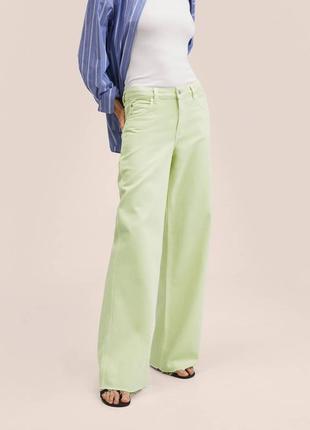 Штани джинси широкі, wide leg mango agnes, джинсы ширркие летние