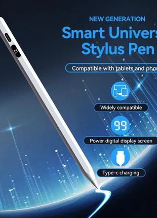 Активный стилус qukam для сенсорных экранов белый с цифровым дисплеем с чехлом, перчаткой3 фото