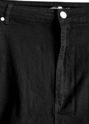 Крутые женские черные джинсы рваные скинни хлопок56% брендовые boohoo blue большой раз 3xl-4xl 54-563 фото