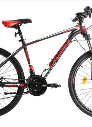 Велосипед crosser мт-036 29" рама 17 (21sshimano+hydra) чорно-біло-красний black-white-red