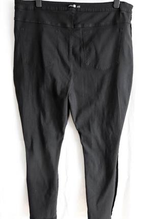 Крутые женские черные джинсы рваные скинни хлопок56% брендовые boohoo blue большой раз 3xl-4xl 54-567 фото