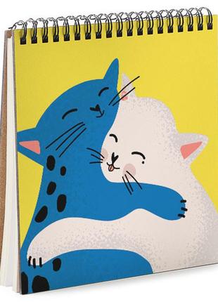 Блокнот для записей и эскизов sketchbook (квадрат) кото-обійми