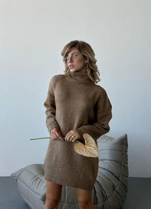 Зимний теплый удлиненный свитер из шерсти5 фото