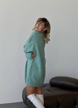 Зимний теплый удлиненный свитер из шерсти4 фото