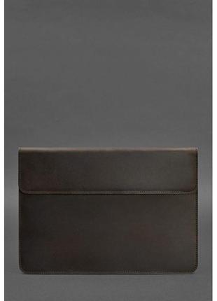 Шкіряний чохол-конверт на магнітах для макбука 13,3 дюйма стильний чохол для macbook air/pro 13" коричневий2 фото