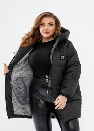 Женская модная стёганная зимняя куртка куртка зимняя с капюшоном однотонная9 фото