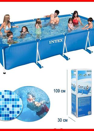 Каркасный бассейн intex 28273 прямоугольный мобильный сборный для дома взрослый дачи детей всей семьи детский