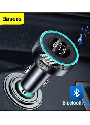 Fm модулятор трансмітер baseus - bluetooth 5.0 aux та usb оригінал