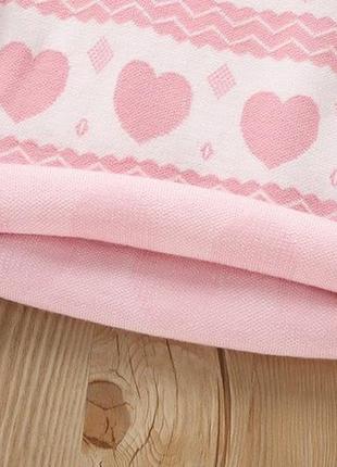 Теплий костюм для дівчинки зі спідничкою hearts рожевий 10206, розмір 904 фото