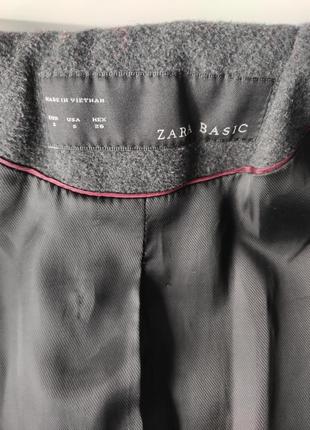 Тепле пальто з пояском zara basic з вовною розмір s2 фото