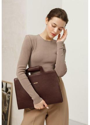Женская кожаная сумка для ноутбука и документов бордовая качественная деловая сумка деловая женская сумка