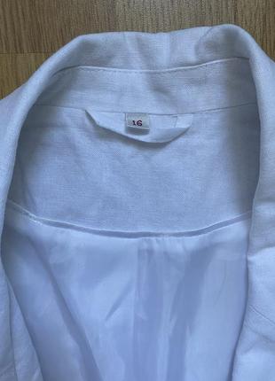 Белый льняной пиджак размера л.4 фото