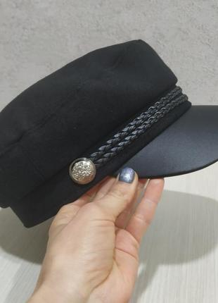 Фетровий картуз жіночий, кепі, кашкет зі шкіряним козирком, кепка жіноча, тепла кепка шапка6 фото