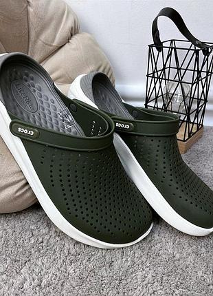 Мужские кроксы сабо crocs literide clog army green лидер продаж все размеры в наличии1 фото