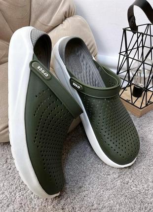 Мужские кроксы сабо crocs literide clog army green лидер продаж все размеры в наличии3 фото