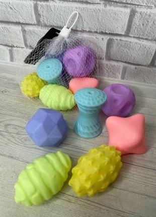 Розвиваючі силіконові м'ячики - сенсорики, тактильні м'ячики, текстурні м' ячики (2040)