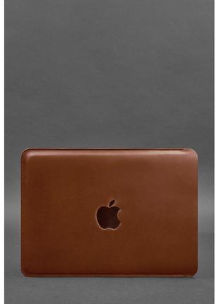 Кожаный чехол для macbook 13 дюйм светло-коричневый crazy horse