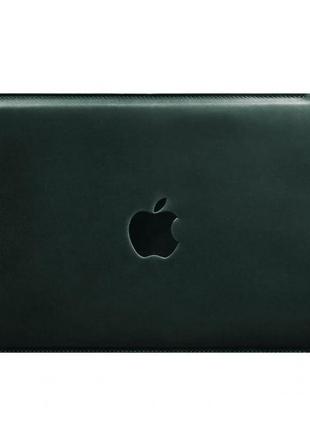 Кожаный чехол для macbook 14 дюйм зеленый crazy horse6 фото