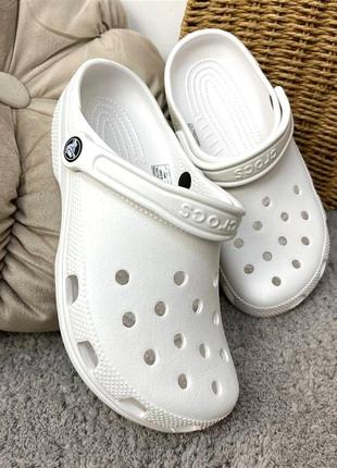 Крокси сабо crocs classic clog white білі унісекс усі розміри у наявності лідер продажів