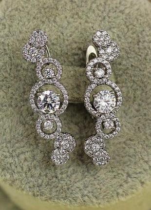 Серьги xuping jewelry пузырьки 3 см серебристые