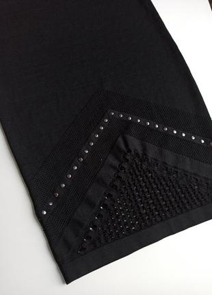 Красивая стильная оригинальная черная трикотажная юбка - карандаш по фигуре6 фото