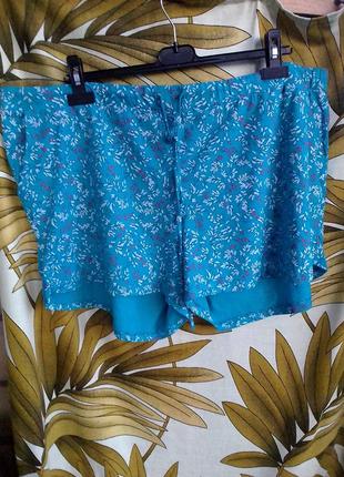 Шорти яскравого блакитного кольору з рослинним принтом lingerie1 фото