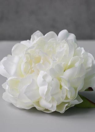 Штучна квітка, півонія іто, білого кольору, 14 см. квіти преміум-класу для інтер'єру, декору, фотозони3 фото