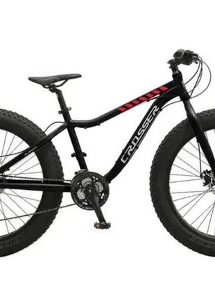 Велосипед crosser fat bike 26″ рама 16, чорно-червоний black-red1 фото