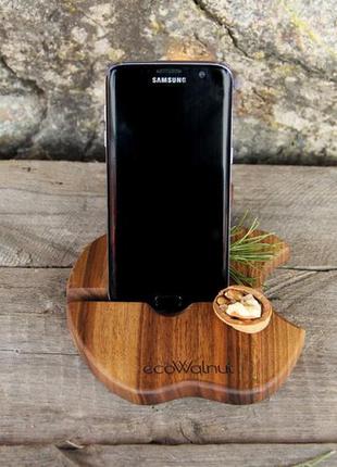 Дерев'яна підставка для iphone і ipad яблуко 175*140*15 мм (ew-4)1 фото