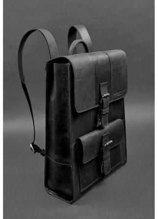 Шкіряний рюкзак brit чорний crazy horse3 фото