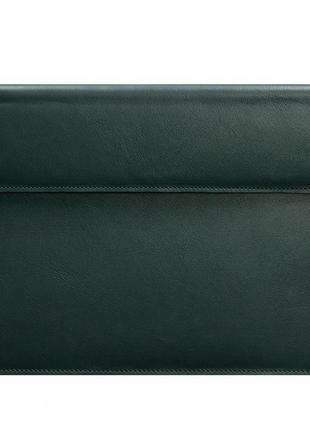 Кожаный чехол-конверт на магнитах для ноутбука универсальный зеленый5 фото