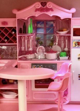 Мебель для кукол барби gloria 2616 большая кухня с холодильником глория4 фото