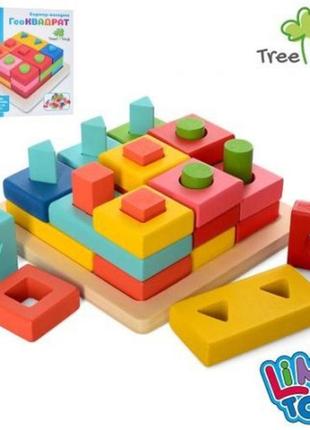 Деревянная пирамида сортер геометрика 35839 , геосортер