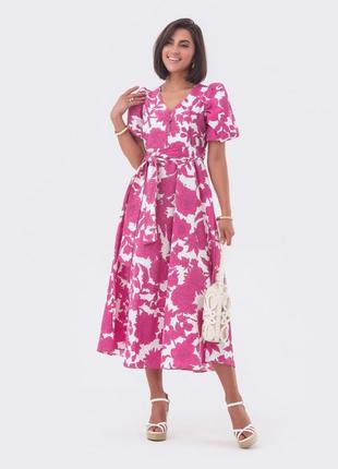 Літня сукня в рожевий квітковий принт | 805751 фото