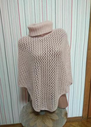 Шикарный вязаный свитер/накидка с горлом filippa k,кофта пудра,світер1 фото
