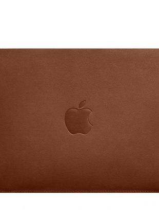 Кожаный чехол для macbook air 15-inch (2023) светло-коричневый6 фото