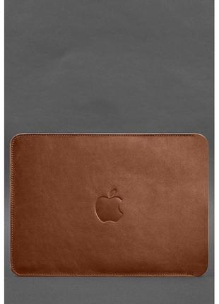 Шкіряний чохол для macbook air 15-inch (2023) світло-коричневий3 фото