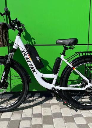 Електровелосипед cubic-bike electric 26" білий 500ват 8 а·год 48 в3 фото