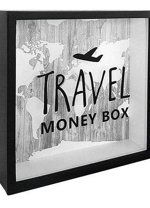 Деревянная копилка для денег travel money box (самолет)