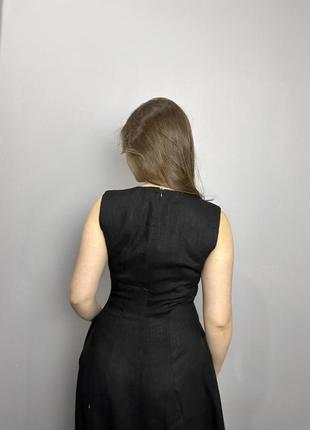 Женское летнее платье из льна чёрное modna kazka mkkc6021-28 фото