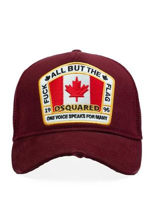 Бейсболка в стиле dsq2 идеального качества кепка бордовая канада2 фото