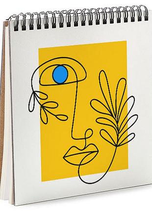 Блокнот для записей и эскизов sketchbook (квадрат) обличчя. стилізація