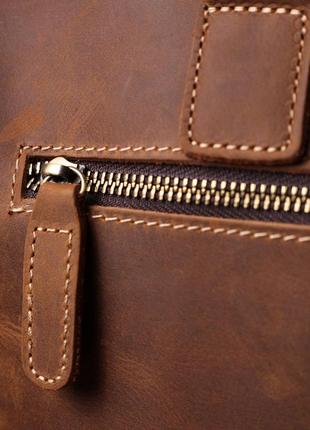 Стильний портфель у вінтажному стилі з натуральної шкіри vintage 22673 коричневий9 фото