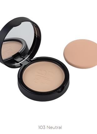 Пудра компактная для лица bogenia velvet matte powder - 103-neutral-натуральный1 фото