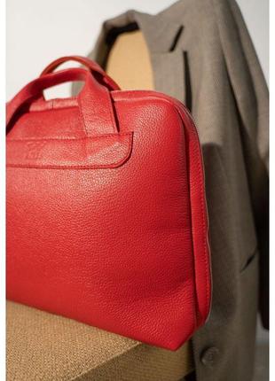 Шкіряна ділова сумка attache briefcase червоний флотар2 фото