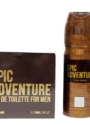 Набор для мужчин epic adventure emper (туалетная вода 100 мл. дезодорант 200 мл. гель для душа 250 мл.)2 фото