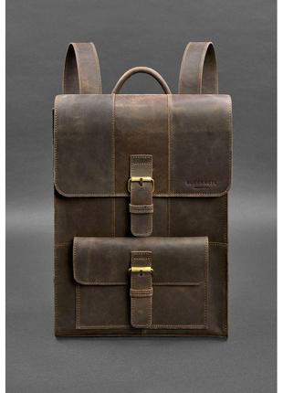 Шкіряний рюкзак brit темно-коричневий crazy horse1 фото