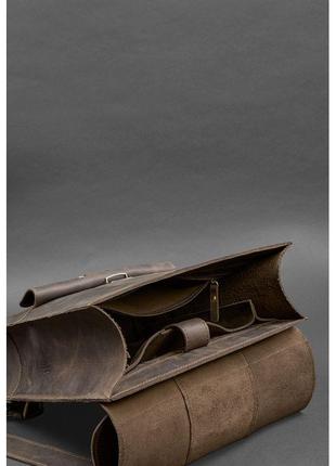 Шкіряний рюкзак brit темно-коричневий crazy horse5 фото